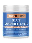 Blue Lavender Tea latte - Relaxing Lavender Milk Tea with Superfoods and Adaptogens - Blue Spirulina, Turkey Tail, Lion's Mane Mushroom, Coconut Milk Powder- Soothe Restlessness - 30 Servings