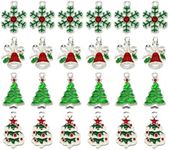 20PCS Christmas Theme Assorted Decorative Enamel Charm Pendant Christmas Tree Charms Snowflake Wreath Garland Craft Charm DIY for Necklace Bracelet Ankle Earring Jewelry DIY Making