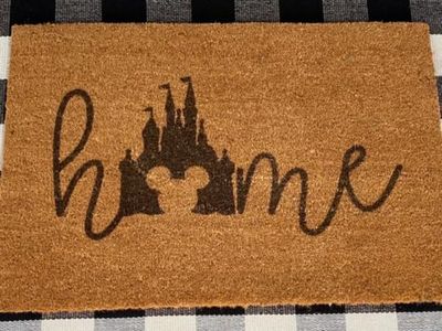 Ecosides Home Doormat with Castle, Home Decor, Personalized Custom Doormat, Personalized Gift, Painted Doormat for Housewarming Gift