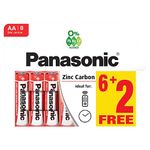 Panasonic Zinc Carbon AA Batteries, Pack of 8