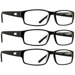 Reading Glasses 3 Pack Always Have a Professional Look, Crystal Clear Vision and Sure-Flex Comfort Spring Arms & Dura-Tight Screws_180 Day Guarantee + 1.75