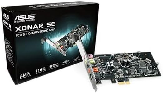 ASUS XONAR SE 5.1 Channel 192kHz/24-bit Hi-Res 116dB SNR PCIe Gaming Sound Card with Windows 10 Compatibility