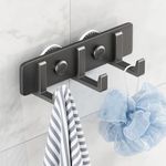 TAILI Home Storage Hooks for Hanging 3 Hooks Stainless Steel Suction Cup Hooks No Drilling Towel Robe Clothes Hat Hooks Multipurpose Coat Door Hooks for Bathroom Bedrooms Home Storage