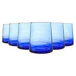 Nicola Spring 6 Piece Merzouga Recycled Tumbler Glasses Set - Drinking Glass - 260ml - Blue