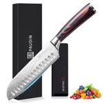 PAUDIN Japanese Knife,Santoku Knife 7 inch,Chef Knife Professinal,Kitchen Knife, High Carbon Stainless Steel Kitchen Knife, Vegetable Meat Cooking Knife, Ergonomic Handle, for Home, Restaurant