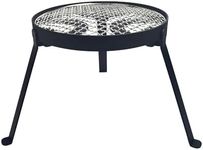 YBTMG Folding Campfire Tripod with 304 Stainless Steel Grill, Heavy Duty Cast Iron Camping Stand for Cooking Dutch Oven for BBQ Picnic Hiking Fishing Travel