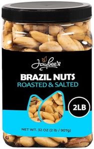 Brazil Nuts Roasted Salted - 32 oz (2 Pounds) Reusable Container | Healthy Nut Snack - Vegan, Keto & Paleo Diet Friendly | Kosher | Hand-Picked | 100% Natural | Similar to Organic Brazil Nuts | Great for Daily Use, Baking, Cooking & Gift Giving | Jaybee's