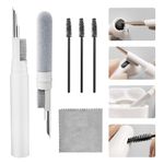 hautllaif 3-in-1 Earphone Cleaner Kit Compatible,Cleaning Kit Multifunctional Earbuds Cleaning Pen for Bluetooth Earphones Case Dust Removal,with Sponge,Brush,Metal Tip,Spiral Brush,Cleaning Cloth