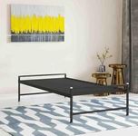 ZIAULA Bed Single 3x6 feet Cot for Bedroom Heay Duty Strong Metal Cot Iron Semi Folding Bed Easy Portable Iron cot Single (Single, Without Board), Painted, Black