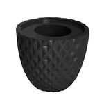 Laura Ashley Honeycomb Fiberstone Planter 16 Inch x 16 Inch x 13.6 Inch, in Black Color