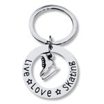 Infinity Collection Infinity Collection Figure Skating Keychain, Girls Live Love Figure Skating Jewelry - Perfect Figure Skating Gifts