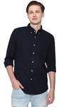 American Eagle Men Blue Slim Fit Oxford Button-Up Shirt