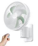 Portable Wall Mounted Oscillating Fan with Remote Control and Timer, 4 Speeds, Included Adapter, 8.5 Inch, 180 Degree Adjustable Tilt, High Velocity, Quiet, for Bedroom Home Kitchen Gym Basement