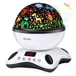 Moredig Baby Projector Night Light, Night Light Kids Projector with 12 Music and Timer, Remote Kids Night Light for Bedroom with 8 Lighting Modes, Christmas Gifts for Baby Boy Girls- Black White