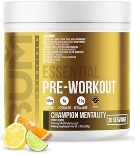 RAW Essential Pre-Workout Powder (Champion Mentality) - Chris Bumstead Sports Nutrition Supplement for Men & Women - Preworkout Energy Powder with Caffeine, L-Citrulline, L-Tyrosine & Beta Alanine