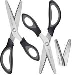 Sewing Scissors for Fabric Cutting, Taotree 9.5" Fabric Scissors Pinking Shears, Zig Zag Craft Decorative Edge, Sewing Supplies Notions Accessories for Craft Scrapbooking Supplies, Black Grey 2 Pack