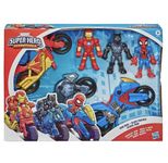 Marvel Super Hero Adventures Iron Man, Black Panther & Spider-Man Exclusive Action Figure & Vehicle,3 Count (Pack of 1),2340432