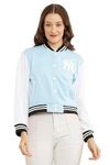 HRIKSHIKA FASHION Trending Stylish Fleece Fabric N-Y Sweatshirt Jacket for Women & Girls for Winter Wear (M, Sky Blue)