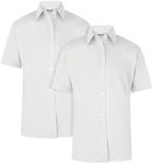 ZECO (2 Pack) Girls Short Sleeve, Non Iron School Blouses White