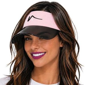 VISTO Sports Visor with Transparent Brim - Visual Clarity, No Glare & Complete UV Sun Protection with 360-Degree Views - 100% Chino Cotton with Adjustable Velcro Closure - Lt. Pink