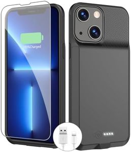 BOPPS Battery Case for iPhone 13/13 Pro/14/14 Pro【Support Carplay 】，Ultra Powerful 7000mAh Portable Rechargeable Protective Extended Charger Cover for iPhone 13，13 pro，14，14 pro Charging case,Black