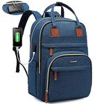 LOVEVOOK Laptop Backpack for Women 15.6 Inch, Womens Backpacks for School College Work University Travel with USB & Laptop Compartment, Waterproof Ladies Laptop Bag Rucksack Blue