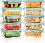 Feshory 10 Pack Airtight Glass Food