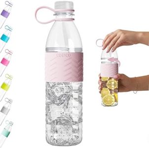 Copco Hydra 20 oz Tritan Water Bottle with Leak-Proof Lid & Textured Grip - BPA-Free, Dishwasher Safe, Easy Twist-Open for Ice & Fruit - Fits Cup Holders, Lightweight, Durable(Pink)