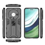 Compatible with Huawei Mate 60 Pro 5G Case Cover,Compatible with Huawei Mate 60 Pro+ 5G Protective Phone Cover with Kickstand,Magnetic Attraction Function Case Black