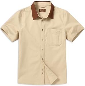 CHRONOLINE Men's Work Shirt Button Up Short Sleeve Mechanic Shirts for Men