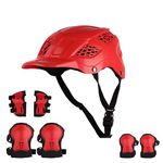 Koko Dragon Kids Skating & Cycling Helmet | Protective Gear for Boys & Girls (Red, Medium 560 MM)