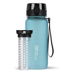 720°DGREE Sipper Water Bottle 650ml with Fruit Infuser | BPA, BPS Free | Tritan | For Adults & Kids | For Sports, Gym, Office, Workout | Aqua Blue