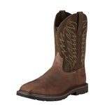 ARIAT Men's Groundbreaker Wide Square Steel Toe Work Boot Western, Brown, 10.5