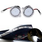 NATGIC 2pcs LED Front Under Mirror Light Rearview Mirror Lights Car Side Rearview Mirror Puddle Lights Car Welcome Light 12V - White