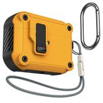 SURPHY Armor Case Designed for AirPods Pro 2 Case & AirPods Pro Case with Lock, Upgraded Pop-up with Keychain & Lanyard, Shockproof Rugged Protective Cover for AirPods Pro/Gen 2 (Lock Yellow)