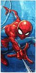 Marvel Spiderman Blue City Super Soft & Absorbent Kids Bath/Pool/Beach Towel, Featuring Spiderman - Fade Resistant Cotton Terry Towel, Measures 28 inch x 58 inch (Official Marvel Product)