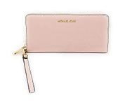 Michael Kors Jet Set Travel Continental Zip Around Leather Wallet Wristlet (Powder Blush) �