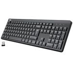 Arteck 2.4G Wireless Keyboard Ultra Slim Full Size Keyboard with Numeric Keypad and Media Hotkey for Computer/Desktop/PC/Laptop/Surface/Smart TV and Windows 10/8/ 7