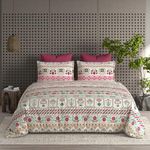 Tundwal's Pure Cotton Printed Comforter Single Bed | Duvets for Mild Winter | All Season King Size 3 Layered Quilted Blanket -Multi Flower Pot-Pack of 1