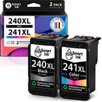 Smart Ink Remanufactured Ink Cartridge Replacement for Canon PG 240XL PG-240 CL 241XL CL-241 (BK & Color 2 Combo Pack) to use with Pixma MG2120 MG3120 MG3122 MG3520 MG3522 MG4120 MX372 MX522 MX472