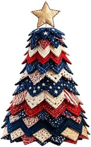 DIY Quilted Christmas Tree Kit, 3D Padded Fabric Sewing Craft Set (Star)