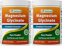 Best Naturals Magnesium Glycinate Powder - 1 Pound (1 LB (Pack of 2))