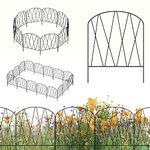 Decorative Garden Fence 10 Pack 10.3 ft (L) x 15.9 in (H) Small Garden Fence Animal Barrier Arched Rustproof Fence Border Rabbit Metal Flower Bed Fencing for Yard Patio Outdoor Landscape