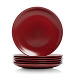 10 Strawberry Street WM-1-RED-6 Stoneware Wazee Matte Dinner Plate, Porcelain, Red