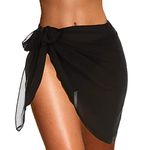 PUNKYOUTH Sarongs for Women Beachwear Women’s Swim Cover-Ups Black Chiffon Beach Sarong Wrap