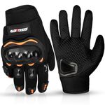 Allextreme Probiker Protective Full Finger Gloves Anti-Skid Surface Breathable Bike Riding Glove for Motorcycle Cycling Climbing Mountaineering Hiking (L, Black & Orange)