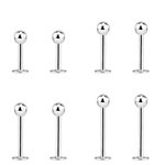 Body CAC Steel 8PCS-18G(1.0mm) Flat Back Monroe Lip Labret Studs, Tiny Ear Conch Studs Helix Tragus Piercing Jewellery