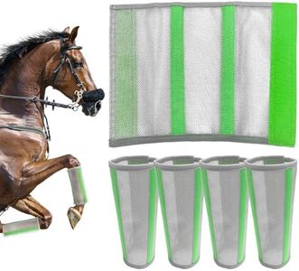 Hilltown Fly Boots for Horses, Anti-Insect and UV-Permeable Fly Boots for Horses Set of 4 - Provide Your Horse with Maximum Protection During Training, Riding and Resting