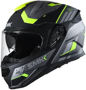 SMK GULLWING Tekker MA-265 flip-up Modular Double Visor Helmet for Bike with Balaclva Plus Key Chain(XL) 60CM | Multi
