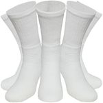 Kensington Men Sport Socks Size 6-11 White 10 Pairs Thick Cotton Cushion Crew Compression Ankle Large Pack For Under Trainer Blister Armour